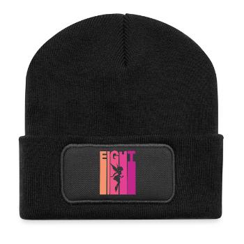 8th Birthday Girl Fairy - Recycled Patch Beanie - black - Front