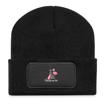 Lustiges Flamingo-Zitat für Flamingo-Liebhaber nur ein Gi - Recycelte Patch Beanie - Schwarz - Vorne