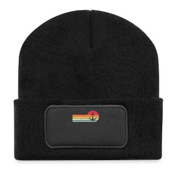 Anker - Recycelte Patch Beanie - Schwarz - Vorne