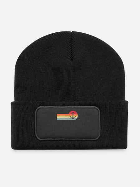Anker - Recycelte Patch Beanie - Schwarz