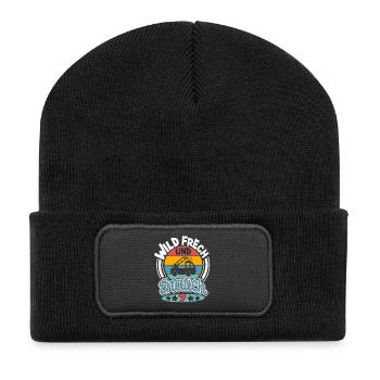 Feuerwehr 7. Geburtstag Kinder - Recycelte Patch Beanie - Schwarz - Vorne