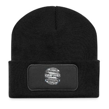 Kranführer - Recycelte Patch Beanie - Schwarz - Vorne
