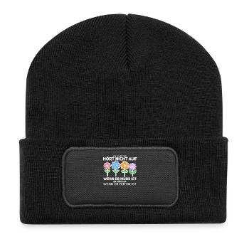 Gärtner - Recycelte Patch Beanie - Schwarz - Vorne