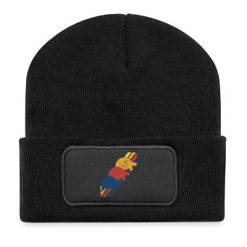 Schildkröte Schildkröten - Recycelte Patch Beanie - Schwarz - Vorne
