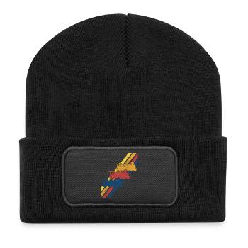 Zug Lokomotive Eisenbahn Modelleisenbahn - Recycelte Patch Beanie - Schwarz - Vorne