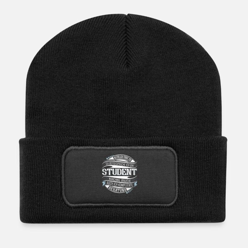 Student - Recycelte Patch Beanie - Schwarz