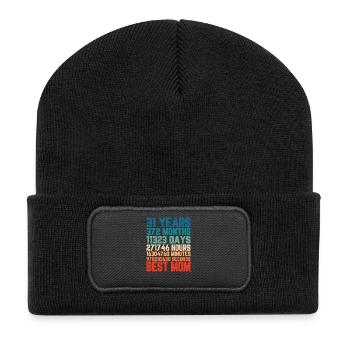 31 Jahre Beste Mama Mutter Monate Spruch Geschenk - Recycelte Patch Beanie - Schwarz - Vorne