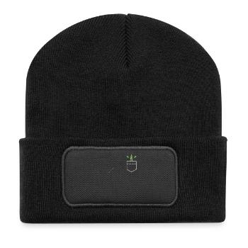 Kanufahrt Kajak Paddeln Bott Rudern Geschenk - Recycelte Patch Beanie - Schwarz - Vorne