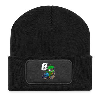 8 Jahre Motocross Kinder - Recycelte Patch Beanie - Schwarz - Vorne