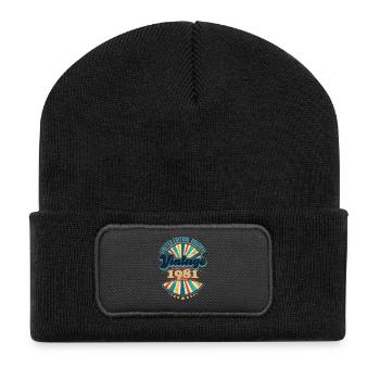 Année de naissance 1981 Anniversaire Vintage - Beanie recyclé à patch - noir - Devant
