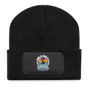 4 Jahre Ritter Kinder - Recycelte Patch Beanie - Schwarz - Vorne