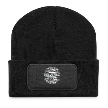 Sozialpädagoge - Recycelte Patch Beanie - Schwarz - Vorne