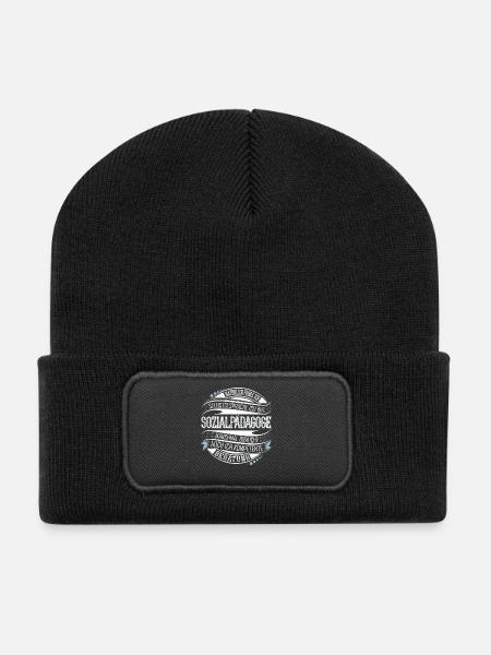 Sozialpädagoge - Recycelte Patch Beanie - Schwarz