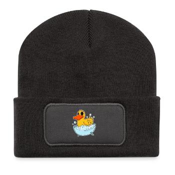 Canard en plastique - Beanie recyclé à patch - charbon - Devant