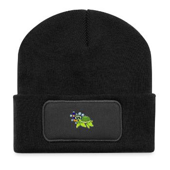 Schildkröte Taucher Schnorchel Tauchen - Recycelte Patch Beanie - Schwarz - Vorne