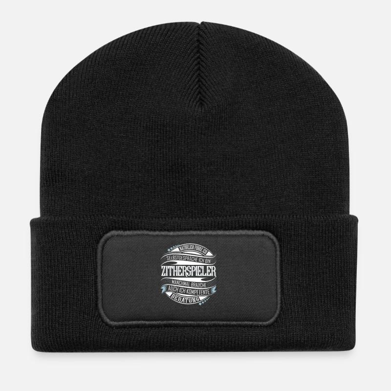 Zither Zitherspieler - Recycelte Patch Beanie - Schwarz
