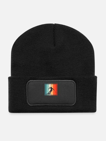 Ski Rétro - Beanie recyclé à patch - noir