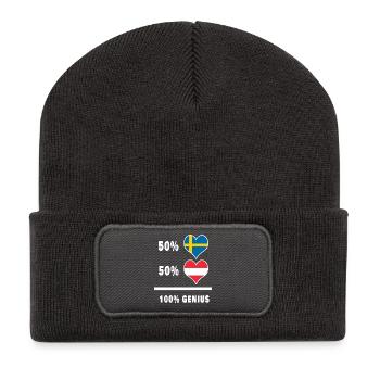 Ingenium/cadeau suédois et autrichien - Beanie recyclé à patch - charbon - Devant