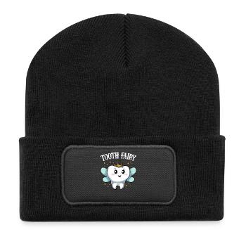 Tooth Fairy Crown Cartoon Design - Recycled Patch Beanie - black - Front