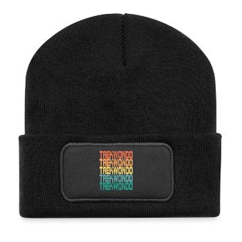 Tae kwon do Taekwondo Saying Retro Gift - Recycled Patch Beanie - black - Front