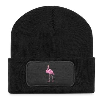 Flamingo Crown - Recycled Patch Beanie - black - Front