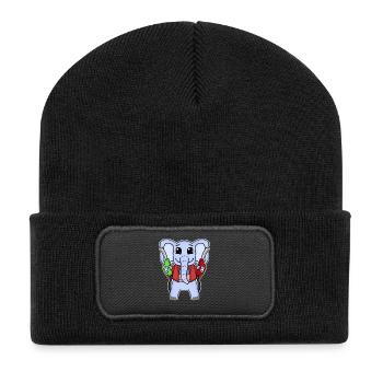 Tank attendant elephant gas station - Recycled Patch Beanie - black - Front