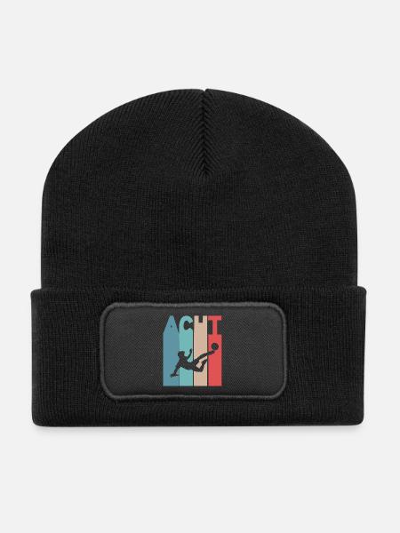 8 Jahre Kinder 8. Geburtstag Fußball - Recycelte Patch Beanie - Schwarz