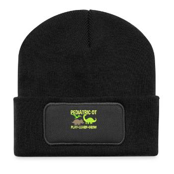 Kinder-OT Ergotherapie - Recycelte Patch Beanie - Schwarz - Vorne