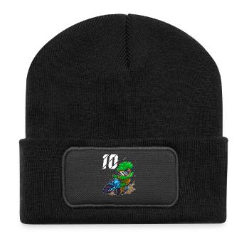 10 Jahre Motocross 10. Geburtstag - Recycelte Patch Beanie - Schwarz - Vorne