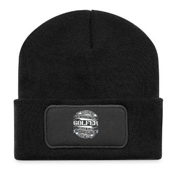 Golfer Golf - Recycelte Patch Beanie - Schwarz - Vorne
