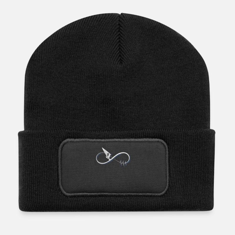 Ich liebe Windsurfen Geschenk / Design - Recycelte Patch Beanie - Schwarz