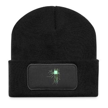 board core cpu computer nerd pc humor geek code - Recycled Patch Beanie - black - Front
