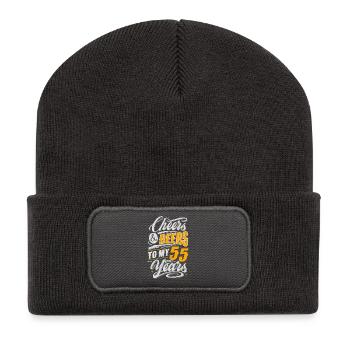 55. Geburtstag 55 Jahre Bier - Recycelte Patch Beanie - Dunkelgrau - Vorne