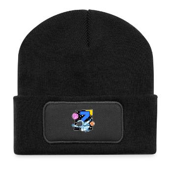 7 anniversaire garçon - 7 ans - J’ai 7 ans - Beanie recyclé à patch - noir - Devant