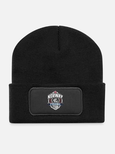 Norwegen Angeln Angler - Recycelte Patch Beanie - Schwarz