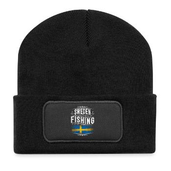 Suède Pêche Pêcheur Pêcheur - Beanie recyclé à patch - noir - Devant