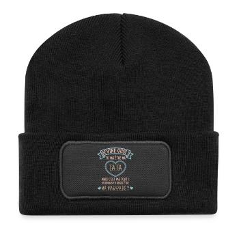 Devine quoi ! Tata voudrais-tu être ma marraine ? - Beanie recyclé à patch - noir - Devant