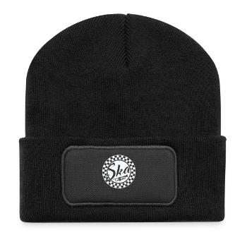 Ska Music Trumpet Swing Jazz Music Style - Recycled Patch Beanie - black - Front