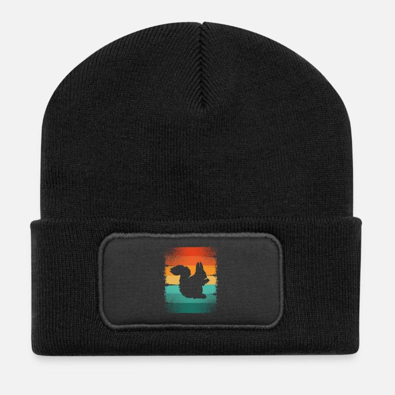 Eichhörnchen - Recycelte Patch Beanie - Schwarz
