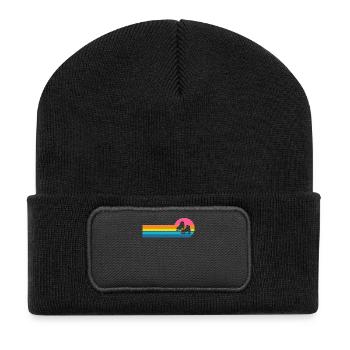 Schlittschuh - Recycelte Patch Beanie - Schwarz - Vorne