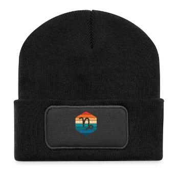 Capricorne Signe du Zodiaque Horoscope Rétro Cadeau - Beanie recyclé à patch - noir - Devant