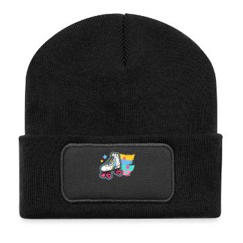 Rollschuhlaufen Rollschuhe - Recycelte Patch Beanie - Schwarz - Vorne