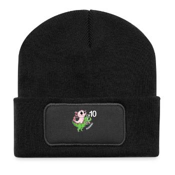 10. Geburtstag Motiv - 10 Jahre Geschenk - Recycelte Patch Beanie - Schwarz - Vorne