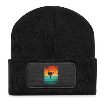 Karaté - Beanie recyclé à patch - noir - Devant