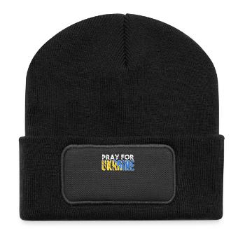 Ukraine - Recycelte Patch Beanie - Schwarz - Vorne