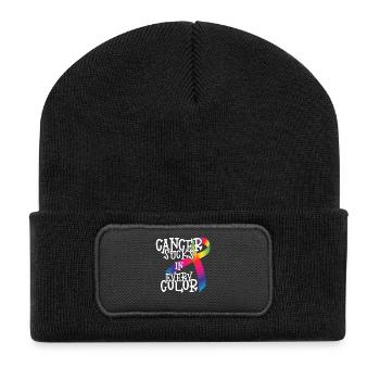 Cancer Awareness Cancer sucks in every color - Recycelte Patch Beanie - Schwarz - Vorne