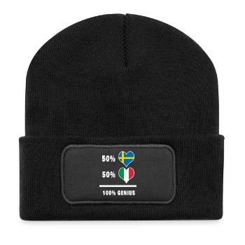Italie et Suède Génie / present - Beanie recyclé à patch - noir - Devant