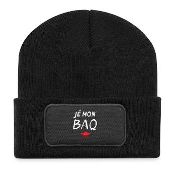 diplôme, bac, bachelier, bachelière - Beanie recyclé à patch - noir - Devant