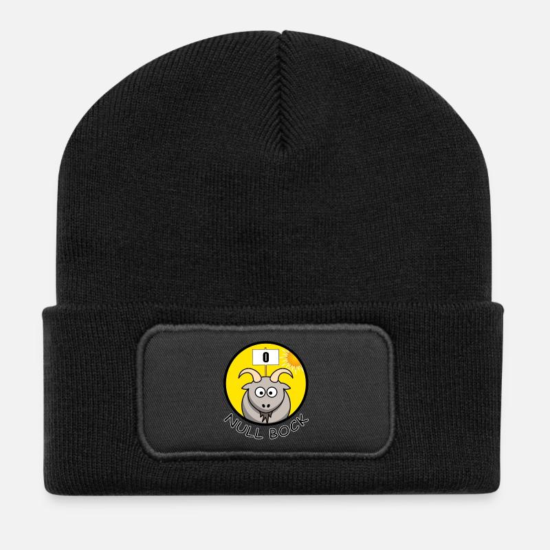 Null Bock Kein Bock Schafbock Ziegenbock Geschenk - Recycelte Patch Beanie - Schwarz