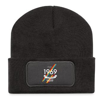 1969 edition birth year gift retro 70s LOL - Recycled Patch Beanie - dark grey - Front